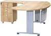 Furni24 Schreibtisch Chefschreibtisch Schreibtisch Winkeltisch PC Tisch Moderner Bürotisch Computertisch mit großer Arbeitsfläche Gela Eiche Dekor Links gewinkelt Ink. Beistellcontainer mit Schubladen Bild 3