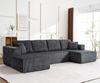 3-Sitzer Wohnlandschaft U-Form B 332 x T 156 x H 88 cm aus Cord mit Schlaffunktion Bild 3