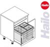 HAILO 3631691 Abfallsorter TRIPLE XL mit 3-fach-Trennung - 54 Liter Volumen / 1x 28 Liter und 2x 13 Liter / 60 cm Schrankbreite Bild 2