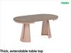 MEBLINI Esstisch Rund Ausziehbar aus Metall - 100-176x76 cm - CONEY - Cremona Cannolo Eiche/Kupferfarbe - Loft - Esszimmertisch Modern - Küchentisch - Ausziehtisch - Round Dining Table Bild 2