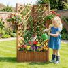 Blumenkasten mit rankgitter Eck-Pflanzkasten mit Abflusslöchern erhöhter Holzkasten für Kletterpflanzen Braun Bild 3