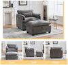 MODFU Loungesessel Chenille-Sessel mit Hocker & Stauraum (Komfortabler Polstersessel mit verstecktem Stauraum, für Wohnzimmer & Schlafzimmer), für Wohnzimmer & Schlafzimmer Bild 2