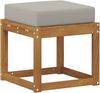 vidaXL Hocker Bank mit Kissen Natürlich und Hellgrau 43 x 43 x 37 cm 900659 Bild 2