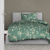 Bettwäsche Bierbaum Mako Satin 3987-30 Blumen Petrol Grün 135x200 Bild 2