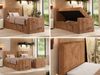 Bett mit Matratze, Boxspringbhett TILIANO DUO 90, Einzelbett 90 x 200 cm, Multipocket-Matratze 7-Zonen-Taschenfederkern - Orange Cordstoff - H4 - Links - Topper T25 Bild 2