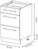 Küchenunterschrank Fame-Line Schwarz gestreift 50 cm ohne Arbeitsplatte Vicco Bild 3