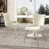 Samt-Esszimmerstuhl 4er-Set 85cm×47cm×49cm– bequemer Polsterstuhl in Beige mit Metallbeinen Bild 3