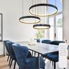 LED Hängeleuchte, Metall, Ringe, schwarz gold, dimmbar, CCT Bild 3