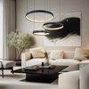 LED Hängeleuchte, Metall, Ringe, schwarz gold, dimmbar, CCT Bild 2