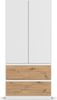 rauch Kleiderschrank, Drehtürenschrank COSTA, 2-türig, 2 Schubkästen, push-to-open, Alpinweiß, 91 x 197 x 54 cm Bild 2