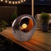LED Solarlampe, Feuereffekt, Skulptur, messing, H 37 cm Bild 4