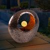LED Solarlampe, Feuereffekt, Skulptur, messing, H 37 cm Bild 2