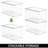 Aufbewahrungsbox Organizer mit Deckel 4er Set stapelbar mDesign transparent Bild 3