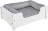 Gemütliches Tierbett für Katzen und Hunde 60x40 Kiefer weiß V-30.32-W-60x40mit Rollrost Polster und Matratze Bild 2