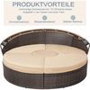Sonneninsel Sonnenliege Rattan Lounge 180CM Tisch Polyrattan Gartenmuschel Bild 2