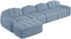 4-Sitzer modulares Sofa in Blau H 79 x T 366 x B 165 cm aus granuliertem Fleece mit Ottoman Bild 4