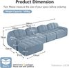 4-Sitzer modulares Sofa in Blau H 79 x T 366 x B 165 cm aus granuliertem Fleece mit Ottoman Bild 5