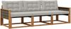 vidaXL Outdoor-Sofagarnitur mit Kissen 3 pcs Natürlich und Hellgrau 3381211 Bild 2