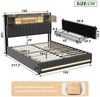 Furnishings Home Polsterbett 140 x 200 LED Stauraumbett Doppelbett (1 tlg, Mit Vier extra große Schubladen, USB + TYPE-C Ladeanschluss), Multifunktionsbett, Mit LED-Beleuchtung, Nachttisch, Leinen Bild 2
