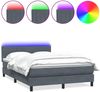 vidaXL Boxspringbett mit Matratze & LED Dunkelgrau 160x210 cm Samt 3317080 Bild 2