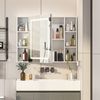 radelldar Badezimmerspiegelschrank mit LED-Beleuchtung & offenen Regalen, 100 x 76 x 13,5 cm, Weiß (1-St) Spiegelschrank mit Stauraum, 3 Farben, Dimmbar Bild 3