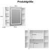 radelldar Badezimmerspiegelschrank mit LED-Beleuchtung & offenen Regalen, 100 x 76 x 13,5 cm, Weiß (1-St) Spiegelschrank mit Stauraum, 3 Farben, Dimmbar Bild 2