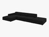 Micadoni Ecksofa Jodie 5-Sitzer Links Strukturierter Stoff Megan Schwarz Bild 2
