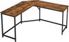 Vasagle Eckschreibtisch, L-förmiger Computertisch, Bürotisch, Arbeitszimmer, Homeoffice, Gaming, platzsparend, einfache Montage, Industrie-Design, Vintagebraun-schwarz von Songmics, 75 x 149 x 149 cm Bild 2