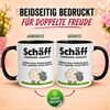 Momentals Tasse Chef – „Schäff – Brötchengeber Problemlöser“ – Geschenk Bester Chef, Gratis Versand · Links-&Rechtshänder · Spülmaschinenfest Bild 3