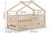 Hausbett Design Naturholz 80x160 cm mit Gästebett Vitalispa Bild 3