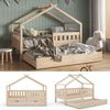 Hausbett Design Naturholz 80x160 cm mit Gästebett Vitalispa Bild 2
