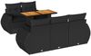 vidaXL 6-tlg. Garten-Sofagarnitur mit Kissen Schwarz Poly Rattan 3327212 Bild 2