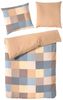 Primera Edelflanell Bettwäsche 135x200 Karo Wende sand ocker grau blau 174144-73 Bild 5