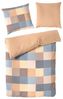 Primera Edelflanell Bettwäsche 135x200 Karo Wende sand ocker grau blau 174144-73 Bild 4