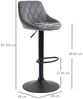 HOMCOM Barhocker 360° Drehbar, höhenverstellbar (Barstühle, 2 St, Tresenhocker), für Wohnzimmer, Esszimmer, Dunkelgrau Bild 3