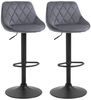 HOMCOM Barhocker 360° Drehbar, höhenverstellbar (Barstühle, 2 St, Tresenhocker), für Wohnzimmer, Esszimmer, Dunkelgrau Bild 2