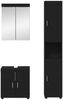 vidaXL Badezimmermöbel-Set mit Regal TULUM Schwarz Holzwerkstoff 3398035 Bild 2
