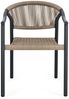 4er-Set Gartenstuhl Siranca - Aluminium Anthrazit, Polyrattan Natur, mit Armlehnen, stapelbar Bild 2