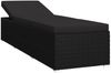 vidaXL Sonnenliege mit Auflage Poly Rattan Schwarz 46221 Bild 2