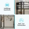 Hochbett aus Metall mit L-förmigem Schreibtisch, 90x190 cm, Schwarz, ohne Matratze Bild 3