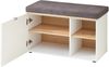 Schuhbank >Bari< in Weiß matt, mit Sitzkissen - 78x50x38cm (BxHxT) Bild 3