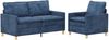 vidaXL Sofa Set 2 pcs Blau Polyester 3417093 Bild 2