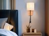 LED Wandlampe mit Leselampe Schalter & Stecker, Holz mit Stoffschirm H: 30cm Bild 5
