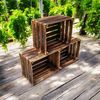 Holzkisten Obstkisten Geflammt 50 x 40 x 30cm 4er Set Dunkel NEU Bild 5