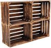 Holzkisten Obstkisten Geflammt 50 x 40 x 30cm 4er Set Dunkel NEU Bild 2