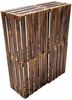 Holzkisten Obstkisten Geflammt 50 x 40 x 30cm 4er Set Dunkel NEU Bild 3