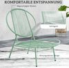Garten-Bistro-Set H 45 x 50 x 50 cm aus Stahl, wetterfest, mit 2 Stühlen in Grün Bild 3