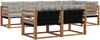 vidaXL Outdoor-Sofagarnitur mit Kissen 7 pcs Natürlich und Hellgrau 3369542 Bild 2