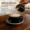 MUVELL Cappuccinotasse 6er Cappuccino-Set "Rimini" Tasse 200ml+Untertasse, schwarz, 6-tlg, Keramik, 200 ml Schwarz mit weißen Rand und Innenfläche Bild 3
