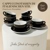 MUVELL Cappuccinotasse 6er Cappuccino-Set "Rimini" Tasse 200ml+Untertasse, schwarz, 6-tlg, Keramik, 200 ml Schwarz mit weißen Rand und Innenfläche Bild 2